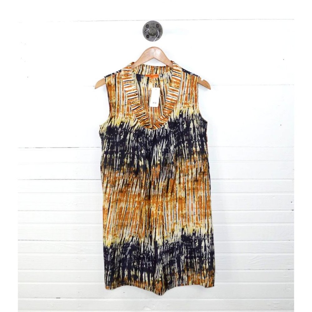 Roberta Freymann patterned silk sleeveless mini dress #138-20